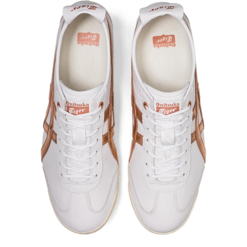 White / Rose Gold Women's Onitsuka Tiger Mexico 66 SD Online India | Q0R-4369