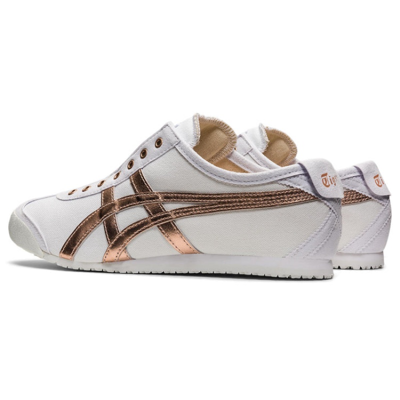 White / Rose Gold Women's Onitsuka Tiger Mexico 66 Slip-on Online India | X7C-2692