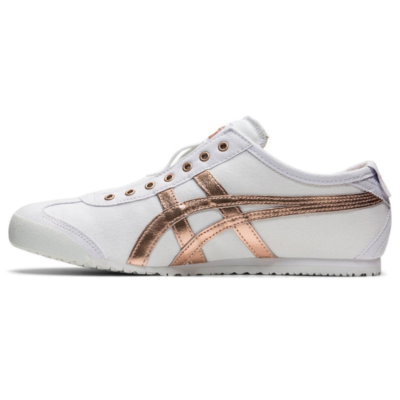 White / Rose Gold Women's Onitsuka Tiger Mexico 66 Slip-on Online India | X7C-2692