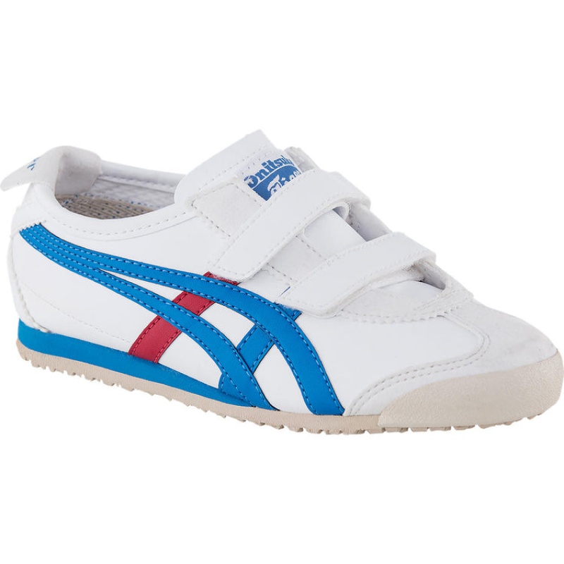 White / Royal Blue Kids' Onitsuka Tiger Baja Mexico 66 Online India | F1W-8894