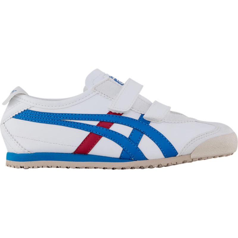 White / Royal Blue Kids\' Onitsuka Tiger Baja Mexico 66 Online India | F1W-8894