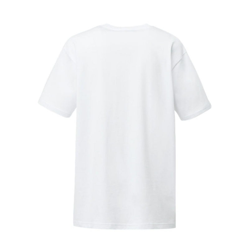 White / Silver Men's Onitsuka Tiger Logo Graphic T T Shirts Online India | S8T-0879