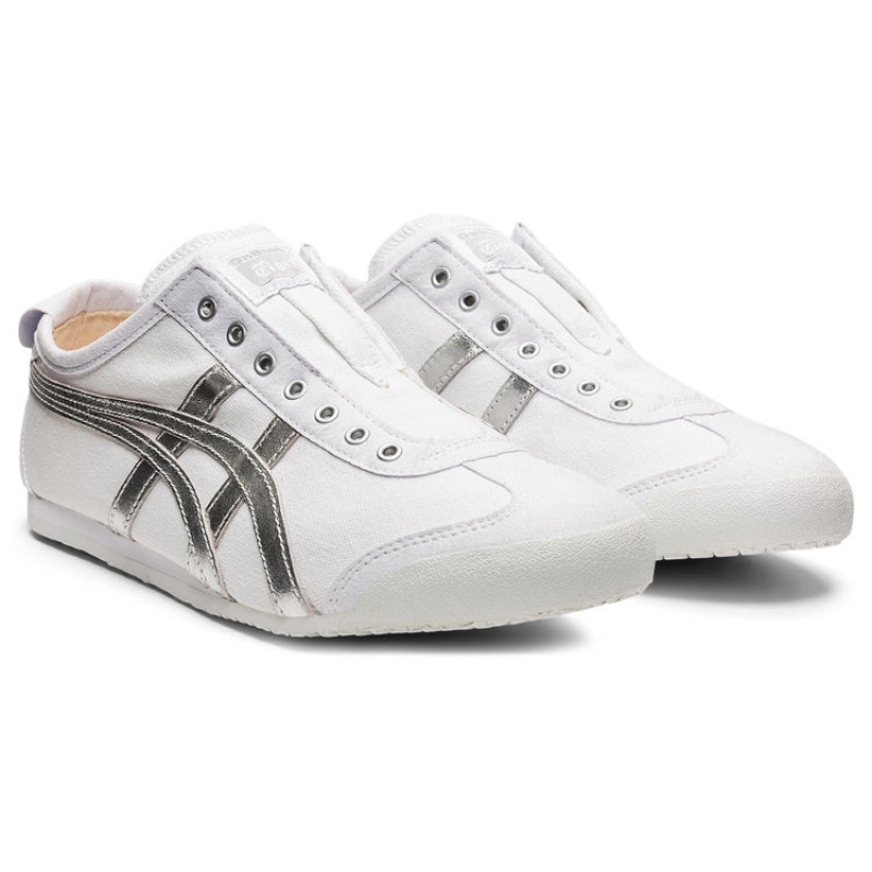 White / Silver Men's Onitsuka Tiger Mexico 66 Slip-on Online India | C9U-1933