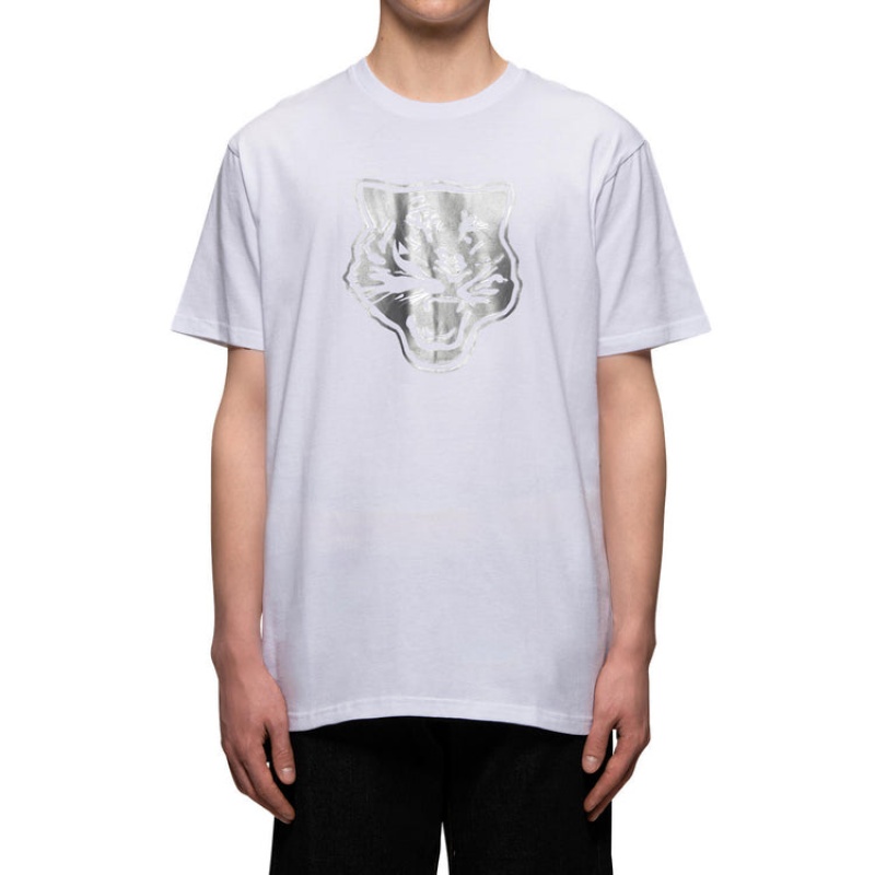 White / Silver Men's Onitsuka Tiger T Shirts Online India | O6V-9369