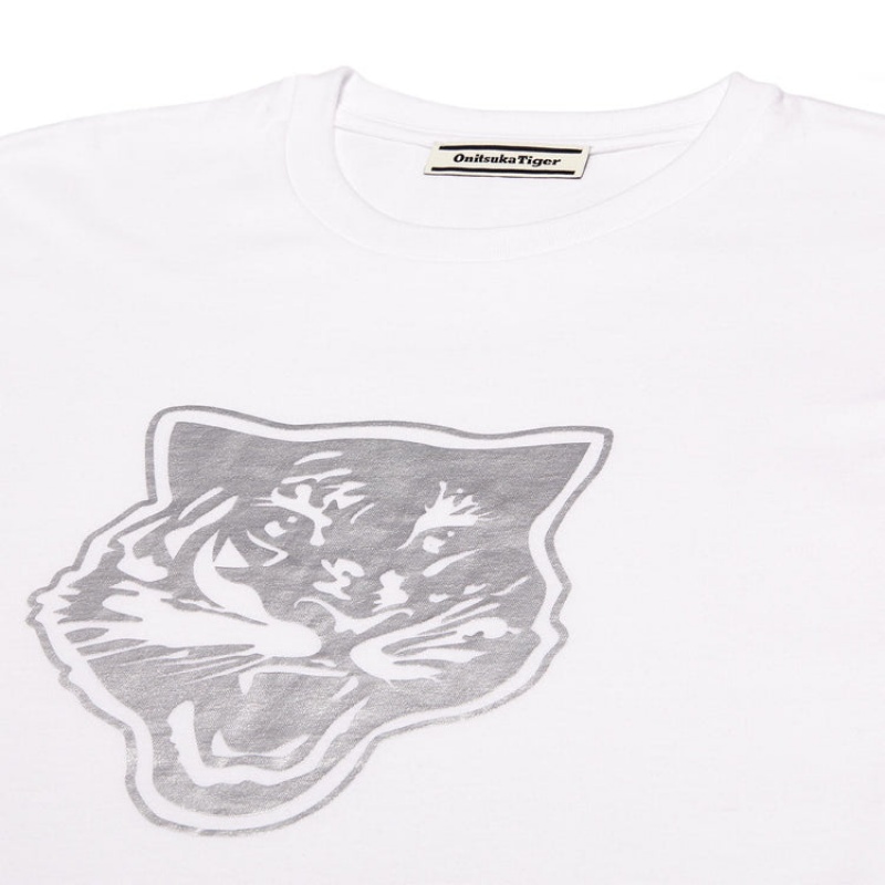 White / Silver Women's Onitsuka Tiger T Shirts Online India | A6N-5957