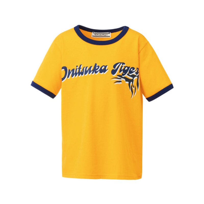 Yellow Kids\' Onitsuka Tiger Graphic T Shirts Online India | I3E-3910