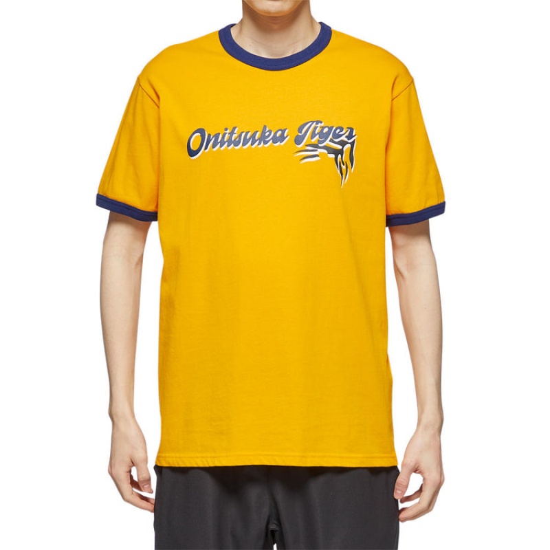 Yellow Men's Onitsuka Tiger Graphic T Shirts Online India | X0E-1839