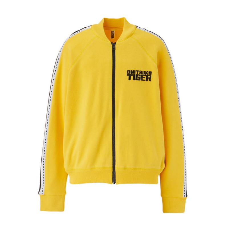 Yellow Men\'s Onitsuka Tiger Knitted Zip Up Tops Online India | V6N-5372