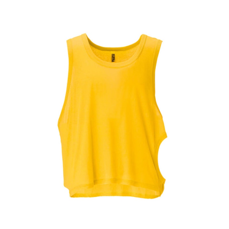 Yellow Women\'s Onitsuka Tiger 2 Way Tank Top Online India | Z1V-7315