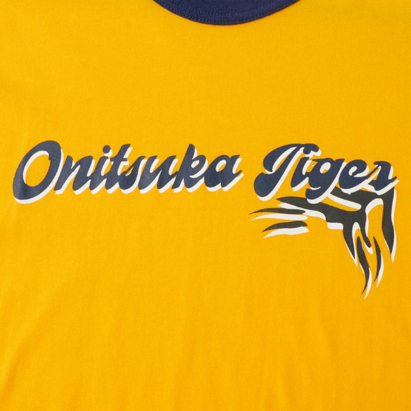 Yellow Women's Onitsuka Tiger Graphic T Shirts Online India | Z9T-3415