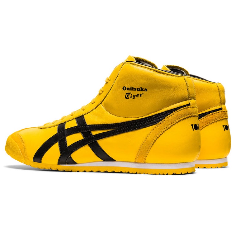 Yellow / Black Women's Onitsuka Tiger Mexico Mid Runner Sneakers Online India | E6T-7336