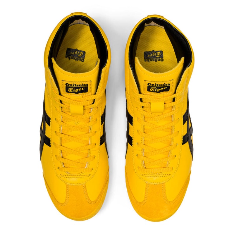 Yellow / Black Women's Onitsuka Tiger Mexico Mid Runner Sneakers Online India | E6T-7336